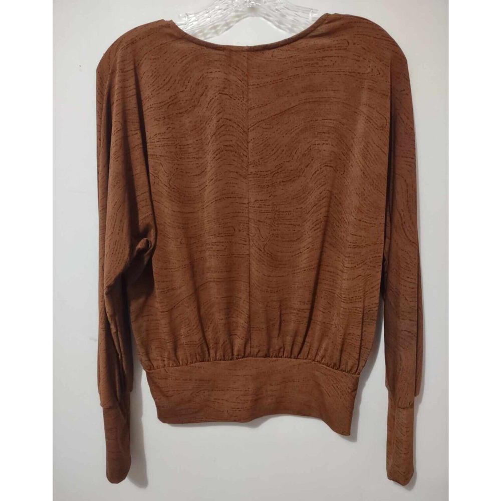 Allison Joy | Brown V Neck Long Sleeve Top Size XS - Picture 4 of 4